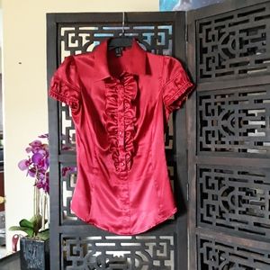 Ruffled Red Blouse